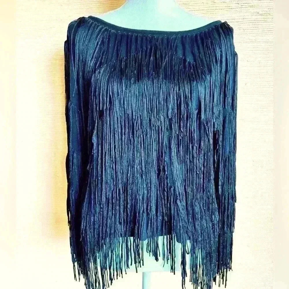 Ella Moss Cashmere Blend Fringe Pullover Sweater